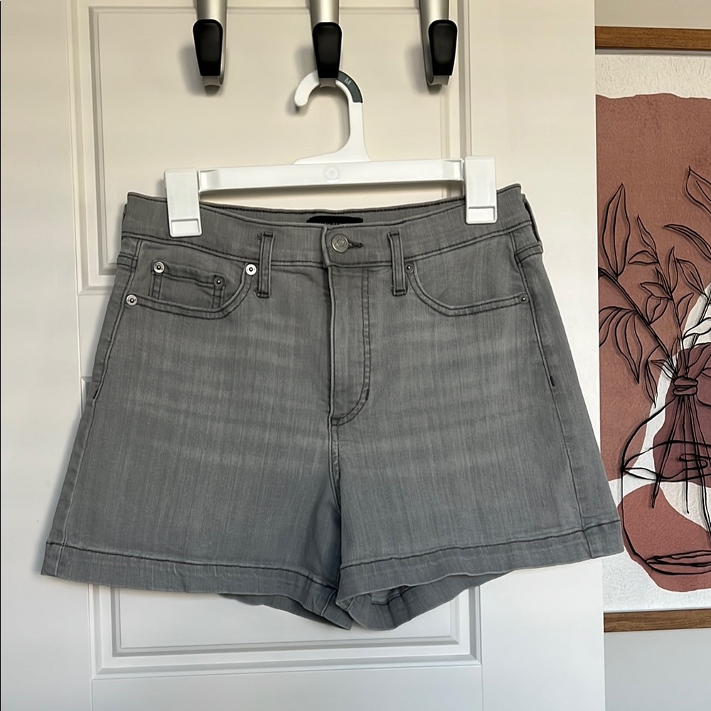 Banana Republic Gray Jean Shorts High-Waisted Cuffed